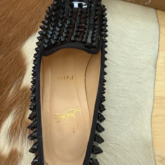 Christian Louboutin Black Studded Loafers - Picture 3 of 7
